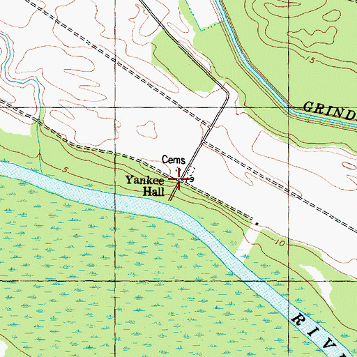 Topographic Map of Yankee Hall, NC