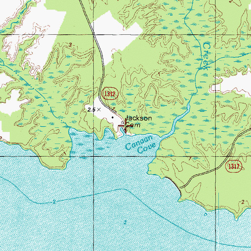Topographic Map of Jackson Cemetery, NC