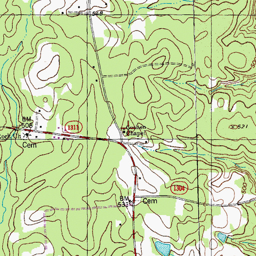 Topographic Map of Goshen Chapel, NC