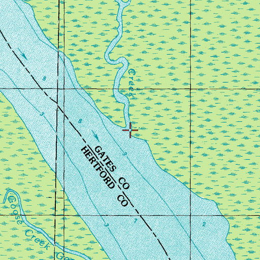 Topographic Map of Beef Creek, NC