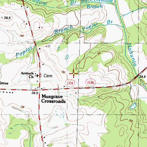 Topographic Map of Antioch Church, NC
