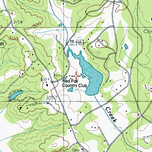 Topographic Map of Red Fox Country Club, NC