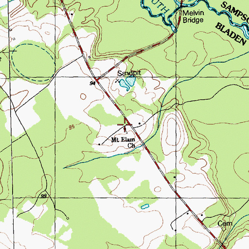 Topographic Map of Mount Elam Church, NC