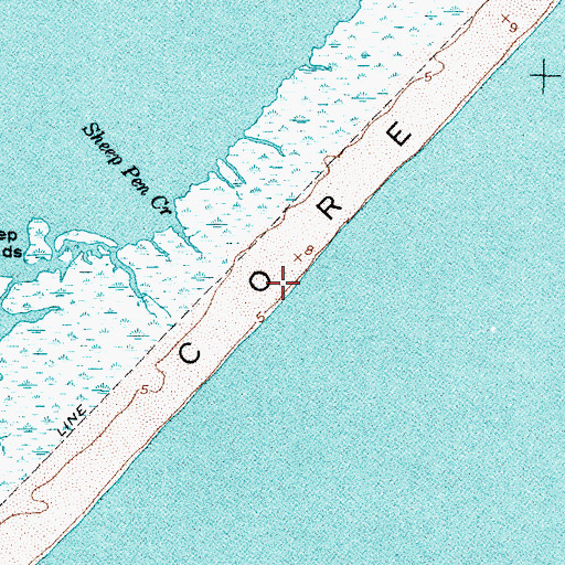 Topographic Map of Cape Lookout National Seashore, NC