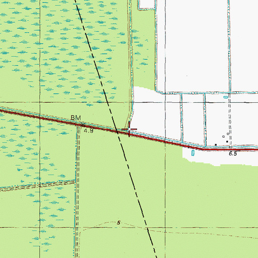 Topographic Map of Dike Ditch, NC