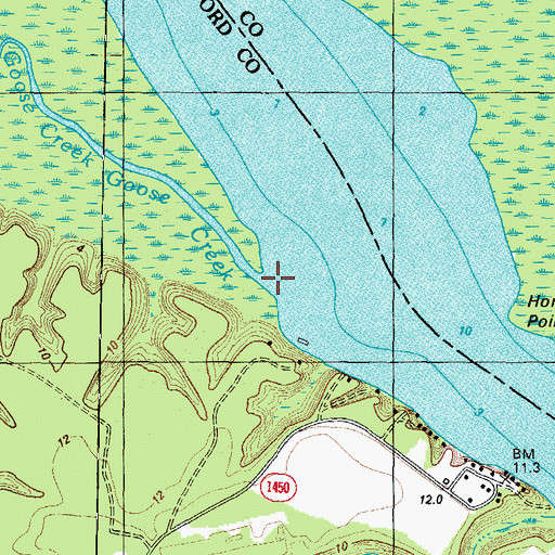 Topographic Map of Goose Creek, NC