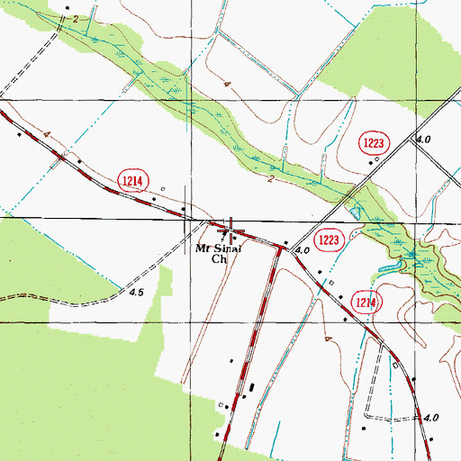 Topographic Map of Mount Sinai Church, NC