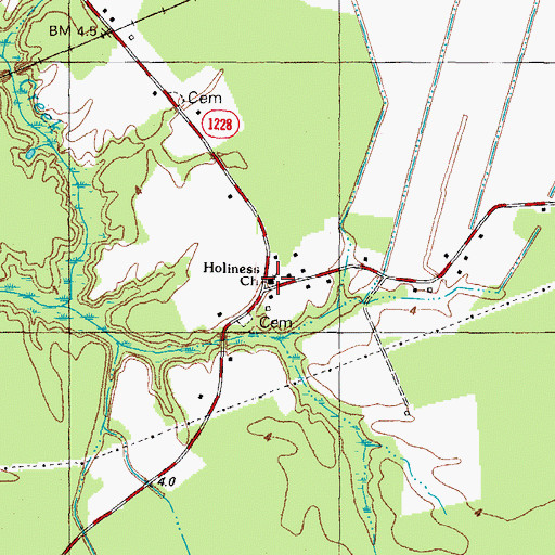 Topographic Map of Holiness Church, NC