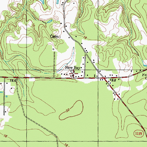 Topographic Map of New Bay Church, NC