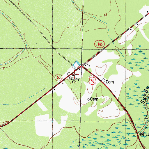 Topographic Map of Spring Church, NC