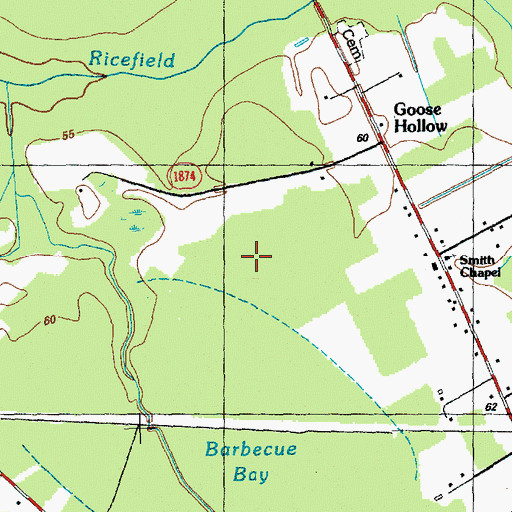 Topographic Map of Smith Chapel, NC