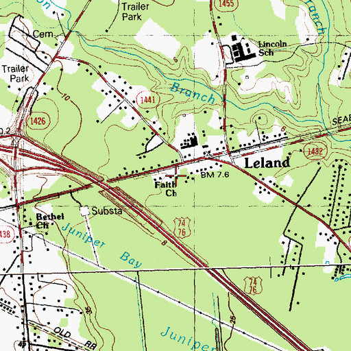 Topographic Map of Faith Church, NC