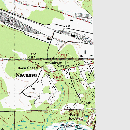 Topographic Map of Mount Calvary Church, NC