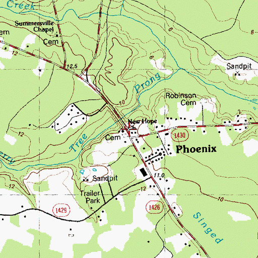 Topographic Map of New Hope Church, NC