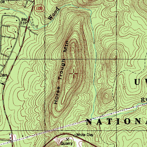 Topographic Map of Horse Trough Mountain, NC