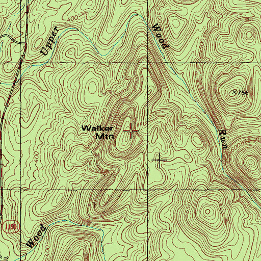Topographic Map of Walker Mountain, NC