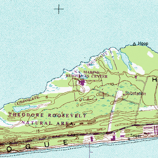 Topographic Map of North Carolina Marine Resources Center, NC