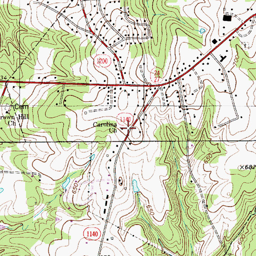 Topographic Map of Carolina Church, NC