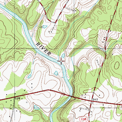 Topographic Map of Little Meadow Creek, NC