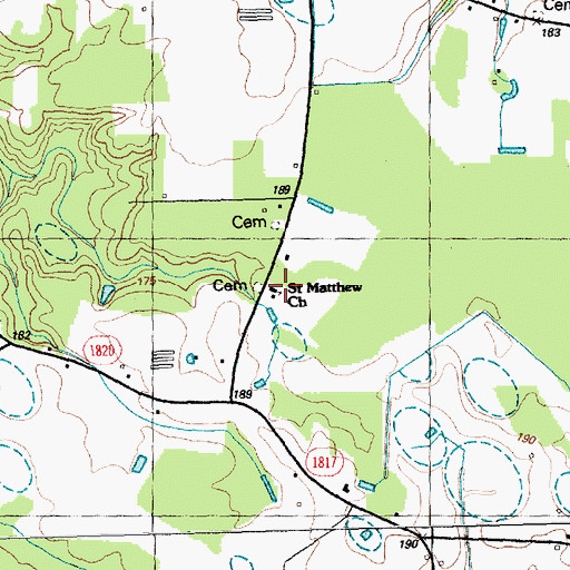 Topographic Map of Saint Matthew Church, NC