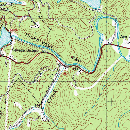 Topographic Map of Island Creek, NC