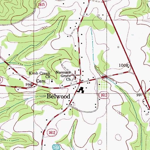 Topographic Map of Normans Grove Church, NC