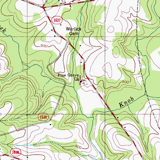 Topographic Map of Pine Grove Church, NC
