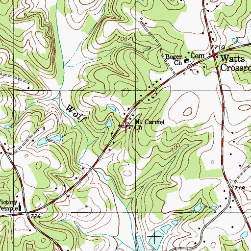 Topographic Map of Mount Carmel Church, NC