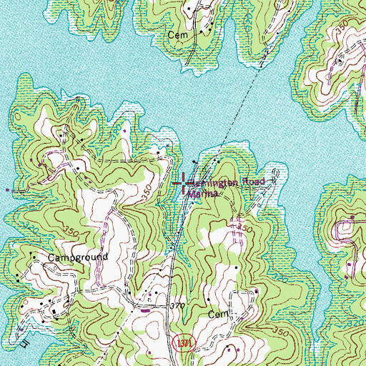 Topographic Map of Flemington Road Marina, NC