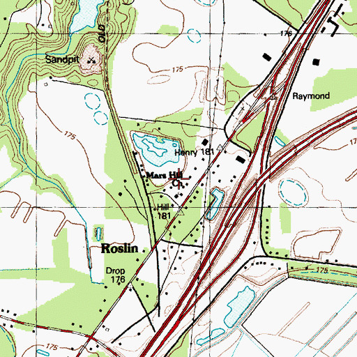 Topographic Map of Mars Hill Church, NC