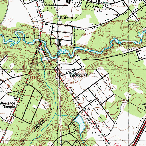 Topographic Map of Victory Church, NC