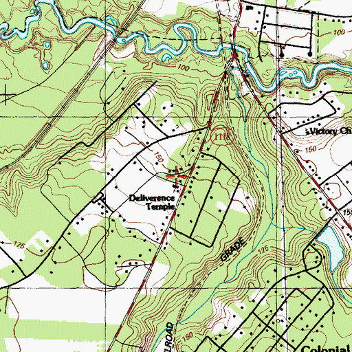 Topographic Map of Deliverence Temple, NC