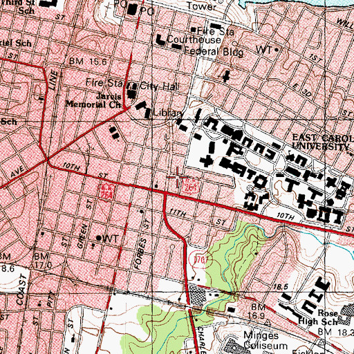 Topographic Map of Gleenwood Cemetery, NC