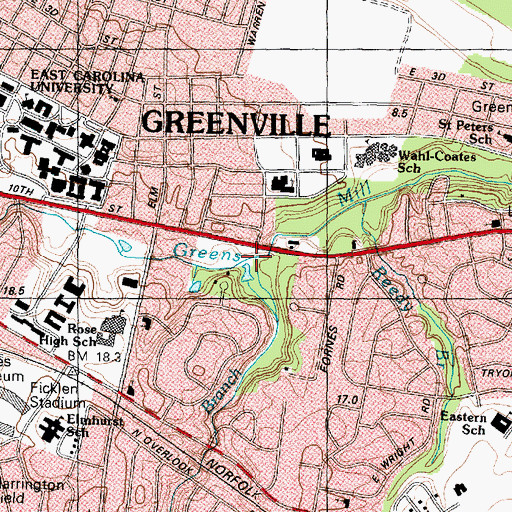 Topographic Map of Fomes Branch, NC