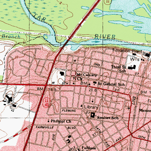 Topographic Map of Mount Calvary Church, NC