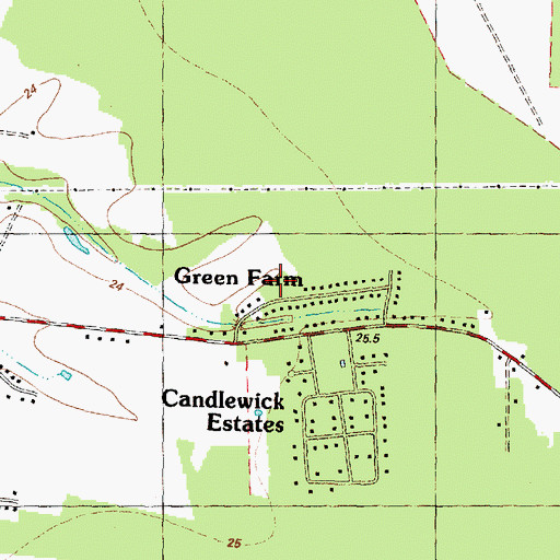Topographic Map of Green Farm, NC