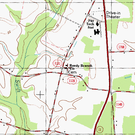 Topographic Map of Reedy Branch Church, NC