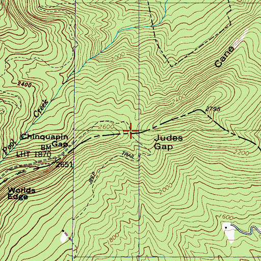 Topographic Map of Judes Gap, NC