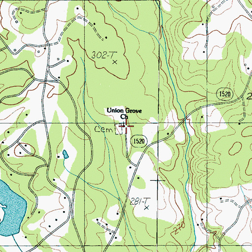 Topographic Map of Union Grove Church, NC