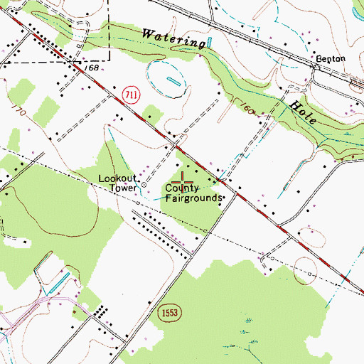 Topographic Map of Robeson County Fairgrounds, NC