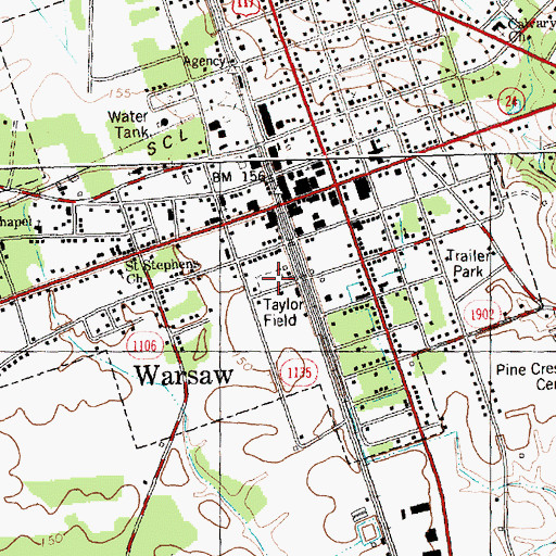 Topographic Map of Taylor Field, NC