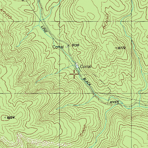 Topographic Map of Red Box Corral, AZ