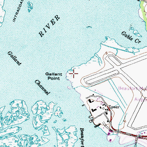 Topographic Map of Gallant Point, NC
