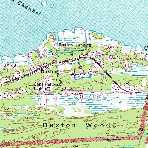 Topographic Map of Cape Hatteras Union School, NC