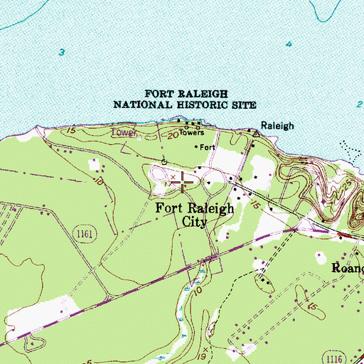 Topographic Map of Cape Hatteras Group Headquarters, NC