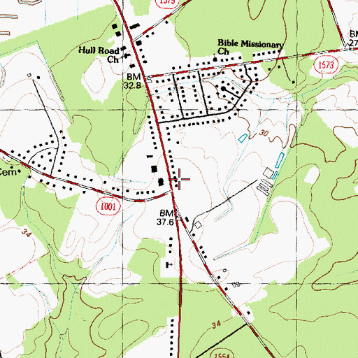 Topographic Map of North Lenoir Fire and Rescue Station 1, NC