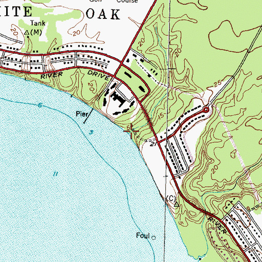 Topographic Map of Whitside Branch, NC