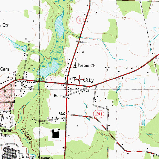 Topographic Map of Wallace Elementary School, NC