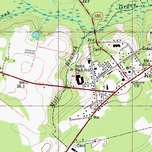Topographic Map of E E Smith Middle, NC
