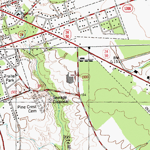 Topographic Map of Warsaw Elementary School, NC